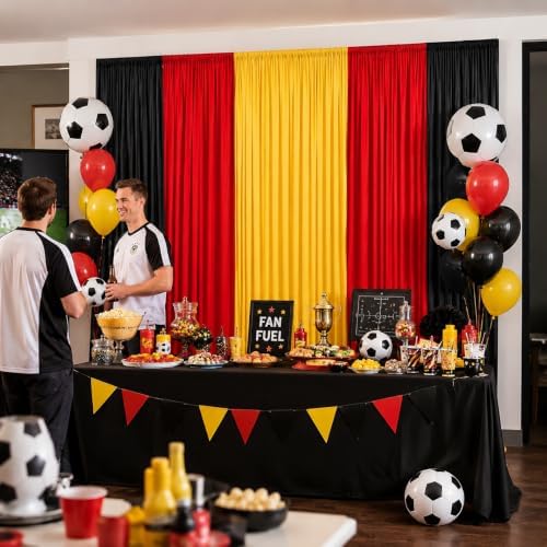 Red Black Yellow Backdrop Curtains 10x7FT, Wrinkle-Free Fabric Photo Backdrop Curtains for Mexican Fiesta Party, Latin Theme, Carnival Decor, Hip Hop Birthday, Soccer Watch, Cultural Event - Image 6