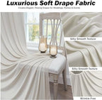50x12 ft Beige Backdrop Curtains for Weddings Parties, Birthdays and Photos - Image 3