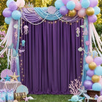 Purple Backdrop Curtains 10ftx10ft Halloween Polyester Photo Drapes - Image 6