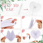Gerrii 50 Pcs Folding Handheld Fans Paper White Wedding Fans Heart Shaped Folding Fans with Labels and Gift Bags for Wedding Celebration Birthday Party Bridal Shower Favors Kids Supplies - Image 3