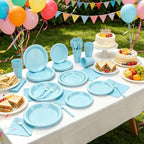 250Pcs Light Blue Plastic Party Plates and Napkins for Birthday,Baby Shower - Image 5