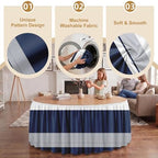 Sanwarm Table Skirt, 29" x 108", for Rectangular & Round Desk Striped - Image 5