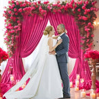 10 x 7 Feet Fuchsia Backdrop Curtain for Partie, Background Curtains for Photoshoot, Birthday, Wedding, Halloween, Thanksgiving, Christmas Day, New Year Party Decorations 5Ft x 7Ft, 2 Panels - Image 5