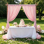 Dusty Rose Backdrop Curtains 20ftx10ft Wedding Polyester Photo Drapes - Image 5