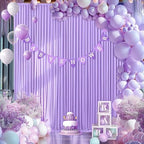 50×10 ft Lavender Wrinkle Free Backdrop Curtain for Wedding Party, 10 Panels 5×10ft Soft Silky Light Purple Lilic Backdrop Drapes for Birthday Parties Baby Shower Photo Photography Backgrounds ﻿ - Image 4