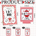 I Do BBQ Party Decorations Set 36 Pcs 12 oz Wedding Can Cooler Sleeves Bulk with Wooden Sign Rustic Red Gingham Theme BBQ Bridal Shower Decorations for Wedding Engagement Bachelorette Party - Image 2