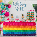 14ft Table Skirt Rainbow Tablecloth Unicorn Tutu Table Skirt for Rectangular Table Birthday Party Decoration - Image 6