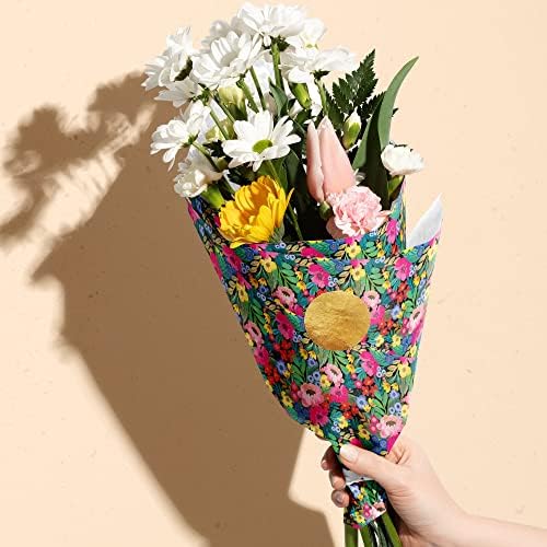 Jillson Roberts 20" x 30" Printed Gift Tissue for Birthdays, Wine Bags, Weddings, Floral Burst, 48 Folded Sheets - Image 5