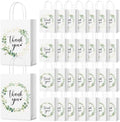 PerKoop 60 Pack Thank You Paper Gift Bags, Eucalyptus Leaf, White, Green by PerKoop