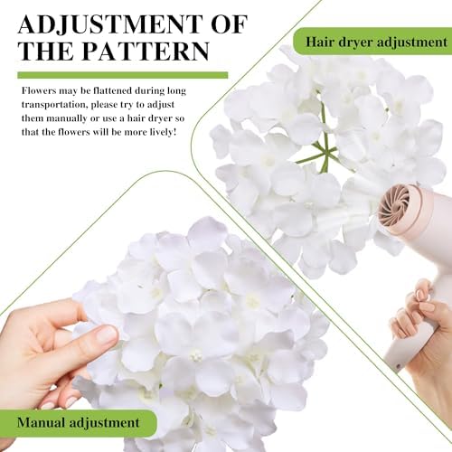 AVIVIHO 105 Pcs White Hydrangeas Artificial Flowers Bulk White Silk Flowers with Stems Realistic Fake Hydrangeas Heads DIY Floral Arrangements for Wedding Centerpieces Arch Party Home Decoration - Image 4