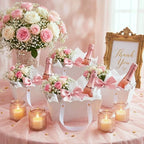 Fuyoo 8 Pack White Basket for Gifts Empty 10x8" Thick Scalloped Gift Bags - Image 4