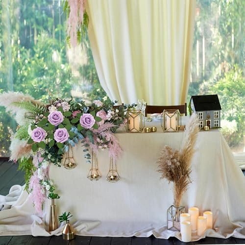 Artificial Flowers Realistic Roses, 100pcs Real Looking Fake Roses with Stem for DIY Wedding Bouquets Centerpieces Bridal Shower Party Home Romantic Decorations (Light Purple) - Image 6