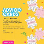 Big Dot of Happiness Pink Winter Wonderland - Wish Card Holiday Snowflake Birthday Party and Baby Shower Activities - Shaped Advice Cards Game - Set of 20 (Pack of 2) - Image 2