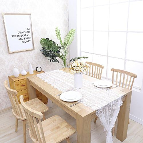 6 Pcs White Lace Table Runner 30 x 120 Inch Rustic Vintage Embroidered Sash - Image 2