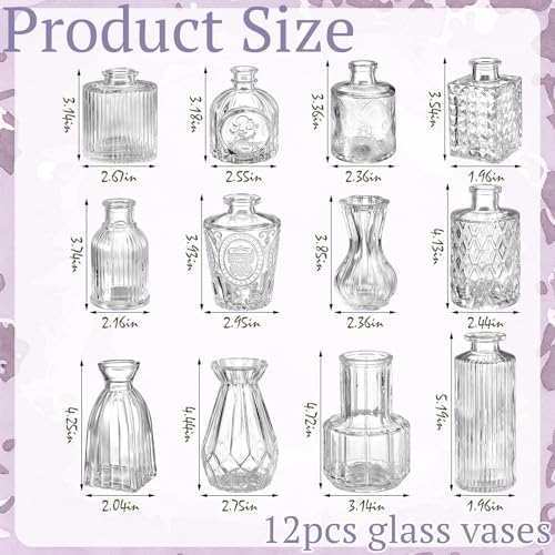 36 Pcs Artificial Flowers Table Centerpiece, Purple Series, Clear - Image 5