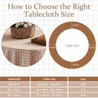 Khaki Plaid Ruffled Tablecloth 70" Round Farmhouse Checkered Gingham Table Cloth for Seat 4-6 Vintage Buffalo Plaid Decorative Table Cover for Picnic Dining Outdoor Kitchen - Image 3