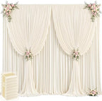 40ft x 12ft Champagne Backdrop Curtains Wrinkle Free Backdrop Curtain for Wedding Parties Fabric Backdrops Drapes Back Drop Cloth Bridal Shower Stage Curtains Wedding Decorations for Reception by Tao-GePartyDecorations