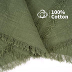 Showgeous 30 Pack Olive Green Cloth Napkins with Fringe, 16x16 inch - Image 4
