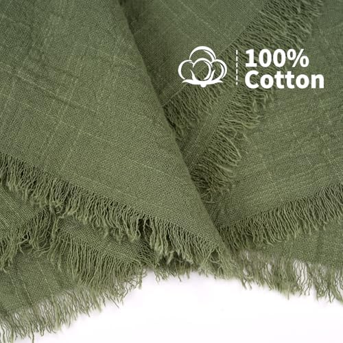 Showgeous 30 Pack Olive Green Cloth Napkins with Fringe, 16x16 inch - Image 4