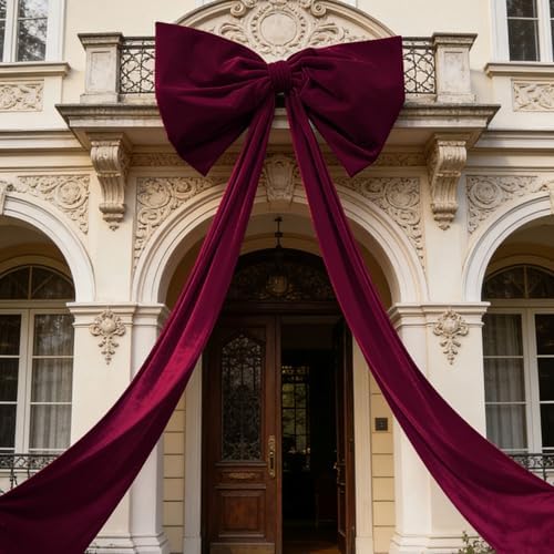 Luxury Giant Velvet Bow Decor Oversized Wall Bow Decorations Bow Decorative for Room Wall Party Birthday Backdrop Baby Shower Decor Front Door Patio Outdoor Wedding Arch - Image 3