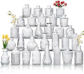 Glass Bud Vase Set of 30, Small Flower Vases, Glass Vases for Centerpieces, Vintage Home Table Decorations Bud Vases (30 Pcs, Clear) by BJONKZ