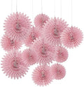 Fun Express Dusty Rose Hanging Tissue Paper Fans - 12 Piece by FunExpress