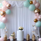 50ftx8ft White Wrinkle Free Backdrop Curtains for Parties, 10 Panels 5×8ft Silky Soft Polyester Wedding Drapes for Backdrop Decor Birthday Party Baby Shower Photo Photography Background Curtain - Image 5
