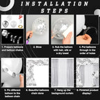 SmoothNovelty 137 Pcs White Silver Sequin Curtains Balloon Garland Kit - Image 4