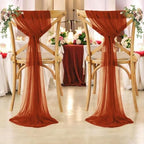 MDS Pack of 75 Chiffon Chair Sashes for Wedding & Event Décor - Terracotta - Image 6