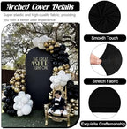 Metal Arch Stand and Cover Set,1 Black Spandex Fitted Backdrop with 1 Gold Wedding Arched Stand Frame for Parties Birthday Baby Shower Bridal Banquet Decoration (6.6FT) - Image 3