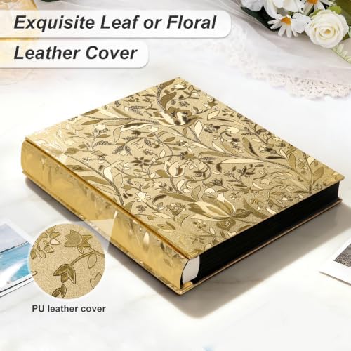 RECUTMS 1000 Photo Album 4x6 Pictures Leather Large Graduation Albums Gold - Image 3