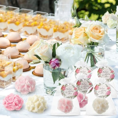 Demissle 24 Pack Flower Soap party Favors for guest, Hydrangea, Pink - Image 6