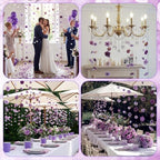 Sliner 8 Pcs 52.5 ft Artificial Flower Garland Hanging Decorations Dangling Fake Flowers with Hooks Spring Party Decorations for Wedding Background Arch Birthday Baby Shower Home Garden Decor (Purple) - Image 3