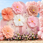 6 Pcs Pink Giant Paper Flower 28'' 24'' Large Tissue Paper Flower for Wall Pink Floral Decorations Large Hanging Tissue Pom Poms for Wall Wedding Bridal Baby Shower Tea Party Nursery by Unknown
