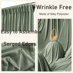 10ftx10ft Dusty Sage Backdrop Curtain for Wedding Parties, Wrinkle Free Silky Polyester 2 Panels 5x10ft Draping Fabric Photo Back Drop Cloth Drapery for Birthday Photography Background Photoshoot - Image 2