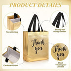 Fumete 50 Pcs Gold Glossy Thank You Gift Bag with Handles - Image 3