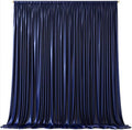 Navy Blue Satin Backdrop Curtains 4 Panels - Glitter Photo Drapes for Baby Shower, 20x10FT Shimmer Back Drop Cloth, Wrinkle Free for Birthday Party Prom Wedding Stage Background by WishCare