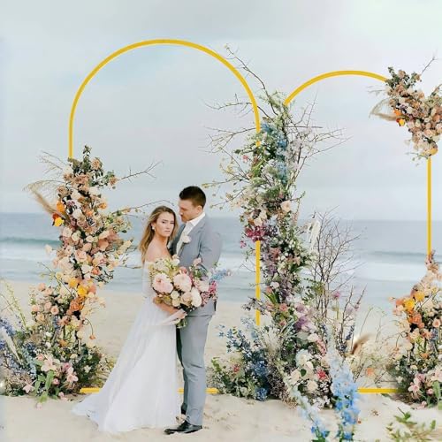 Bazen Wedding Arch Backdrop Stand 7.2FT, 6.6FT Set of 2 Metal Arch Backdrop Stand for Birthday Party Wedding Ceremony Bridal Baby Shower Banquet Party Event Decor - Image 6