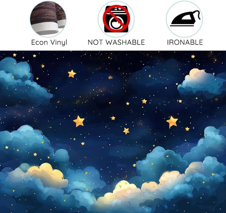 10x8 ft Blue Galaxy Starry Sky Stars Backdrop Night Sky Cloud Flash Stars Children Kids Birthday Baby Shower Party Banner Newborn Baby Child Portrait Decorations Photo Props - Image 7