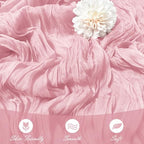 30 Pack Light Pink Cheesecloth Table Runner 17 x 108 inch Cheese Cloth Table Runners 9ft Pink Table Runner Rustic Romantic Sheer Gauze Runner for Wedding Party Baby Shower Table Decoration - Image 5