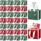 Yeaqee 50 Pcs Mini Metallic Paper Gift Bags with Handle, Green Red, White by Yeaqee