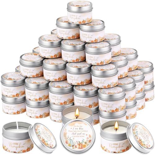 Threlaco 50 Pcs Baby Shower Candles, Party Favors, Pumpkin Autumn by Threlaco