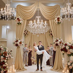10x16 ft Champagne Backdrop Curtains for Weddings, Birthdays and Photos - Image 5
