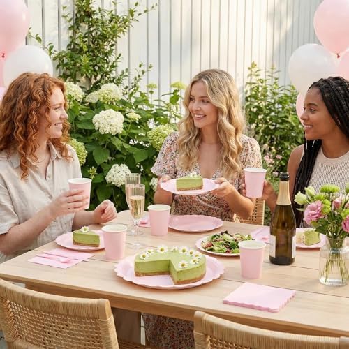 Goodluck 350 PCS Pink Paper Plates Set, 50 Guest Party Supplies - Image 6