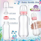 TrelaCo Mermaid Cool Baby Shower Games Bottle Chug Sign Wooden Mermaid Theme Gift Sets Gender Reveal Party Favors and 12 Pcs Baby Bottle Shower Favor for Games Gender Reveal - Image 3