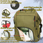 Diaper Bag Backpack for Dad and Mom with USB Charging Port Stroller Straps and Insulated Pocket,army military Travel Nappy Backpack for Daddy/Mommy (Green) - Image 4