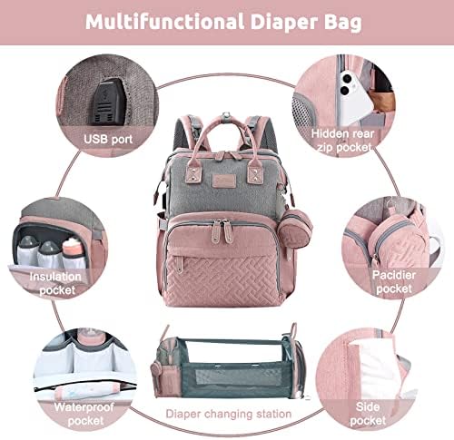 JOLLITO Diaper Bag Backpack with Changing Station, Baby Registry Search - Image 4