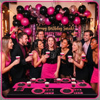 Funnymoom 452 Pcs Hot Pink and Black Party Decoration Supply for 50 Guest - Image 5