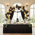 2 Pack Black Spandex Table Cloths for 6FT Rectangle Tables, Elastic Fitted Stretch Tablecloth 30x72 Inch, Wrinkle Free Black Table Cover Skirt for Banquet, Wedding, Baby Shower & Parties - Image 2