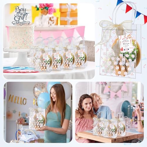 Honeydak 49 Pcs Baseball Baby Shower Prizes for Game Players 6 Sets Cheese Board Fork Knives Coasters Towel Potted Plant Thanks Card Gift Bag for a Little Slugger is on the Way Baby Shower Favors - Image 6